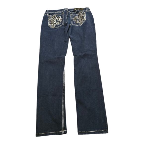 Miss‎ Me Easy Skinny Fluer-De-Lis Pockets Stretch Women's Size 28 x 32 - Picture 4 of 11